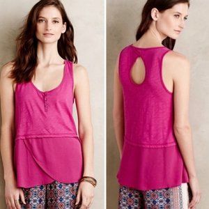 Little Yellow Button Women's Size Small Anthropologie Tank Top Sleeveless Flowy